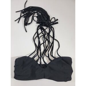 Mikoh Womens XS Black Halter Neck One-Piece Bikini Swimsuit Halter Top EUC